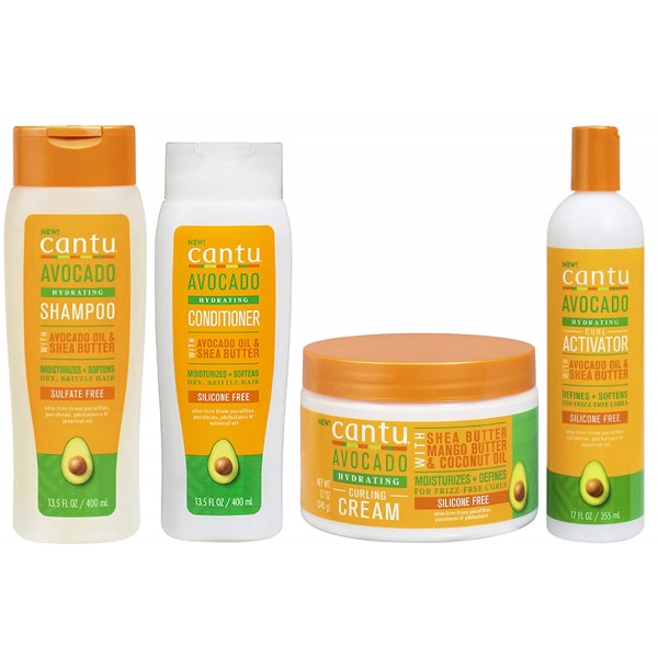 Cantu Avocado Combo Deal - Shampoo, Conditioner, Curling Cream & Curl Activator  