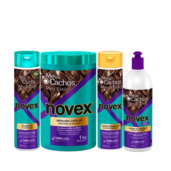 Novex Combo Deal - Novex My Curls Shampoo 300 ml, Conditioner 300 ml, Mask 1kg & Leave In Regular 500 ml
