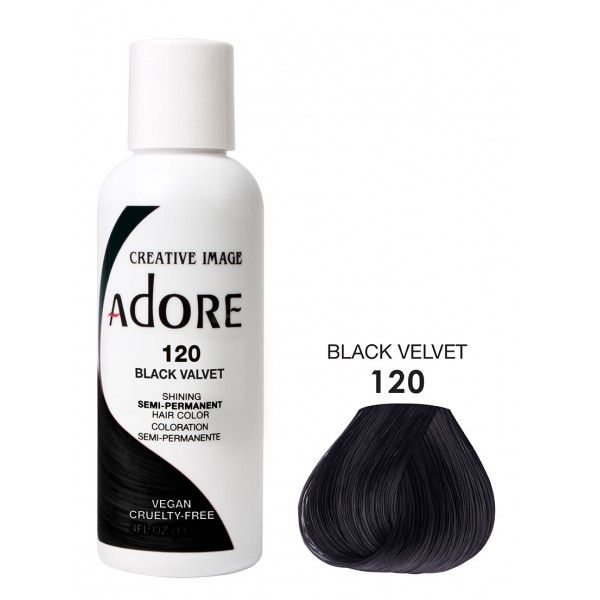 Adore Semi Permanent Hair Color 120 - Black Velvet