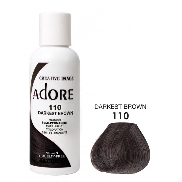 Adore Semi Permanent Hair Color 110 - Darkest Brown 