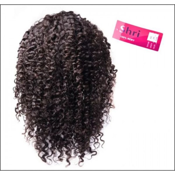 Shri Indian Human Hair Front Lace Wig  Jerry Curl
